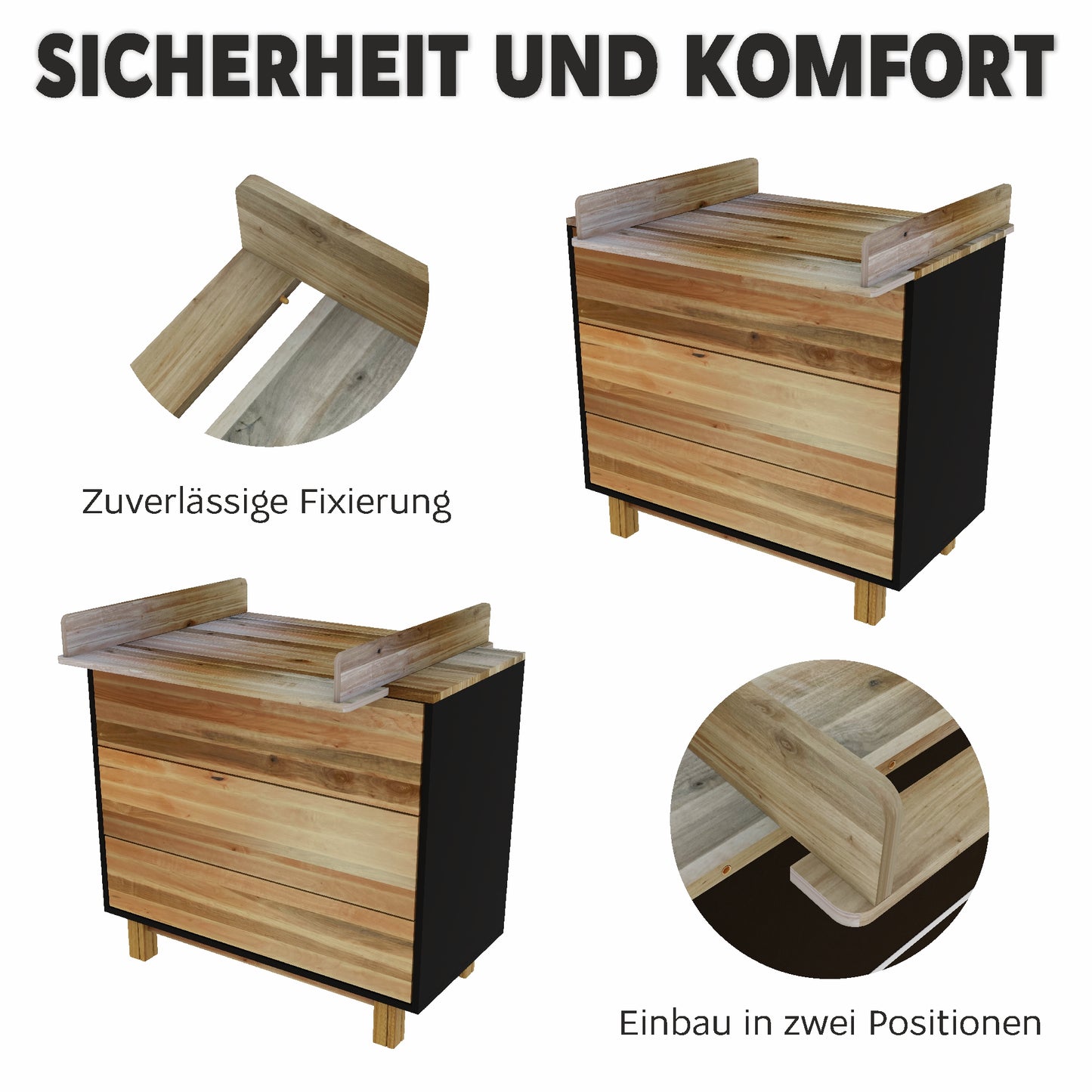 Vilha Kommode 900 graphit/natur