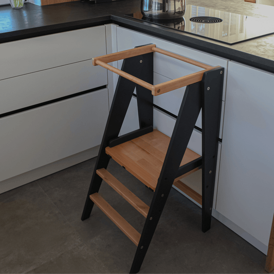 VILHA Klappbarer Lernturm aus Holz graphit/natur - Vilha