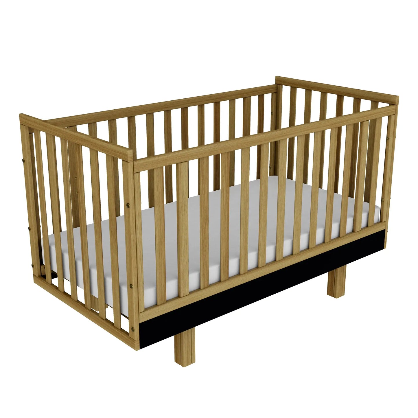 Kinderbett Holz 70x140 natur/graphit – Mitwachsend & Sicher für Ihr Baby Vilha