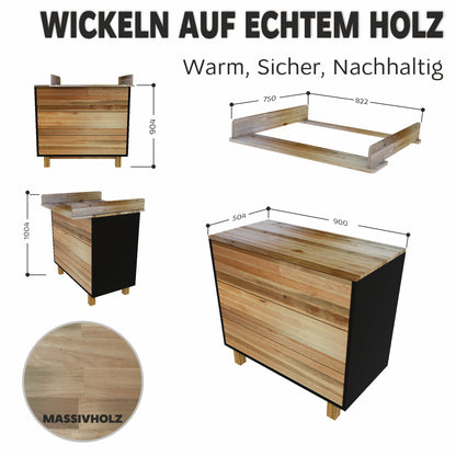 Vilha Kommode 900  graphit/natur