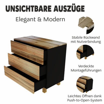 Vilha Kommode 900  graphit/natur