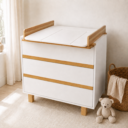 Wickelauflage Vilha 74 × 74 cm – Weiß