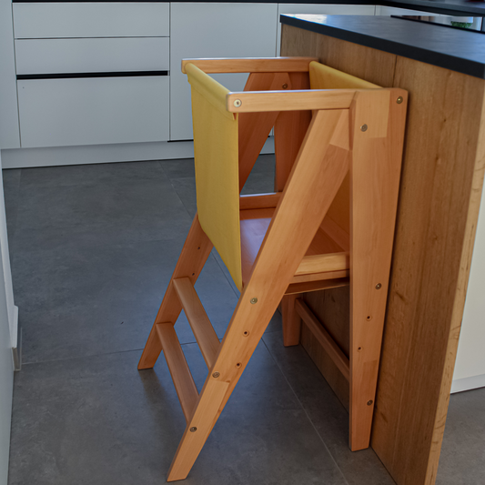 VILHA Klappbarer Lernturm aus Holz natur