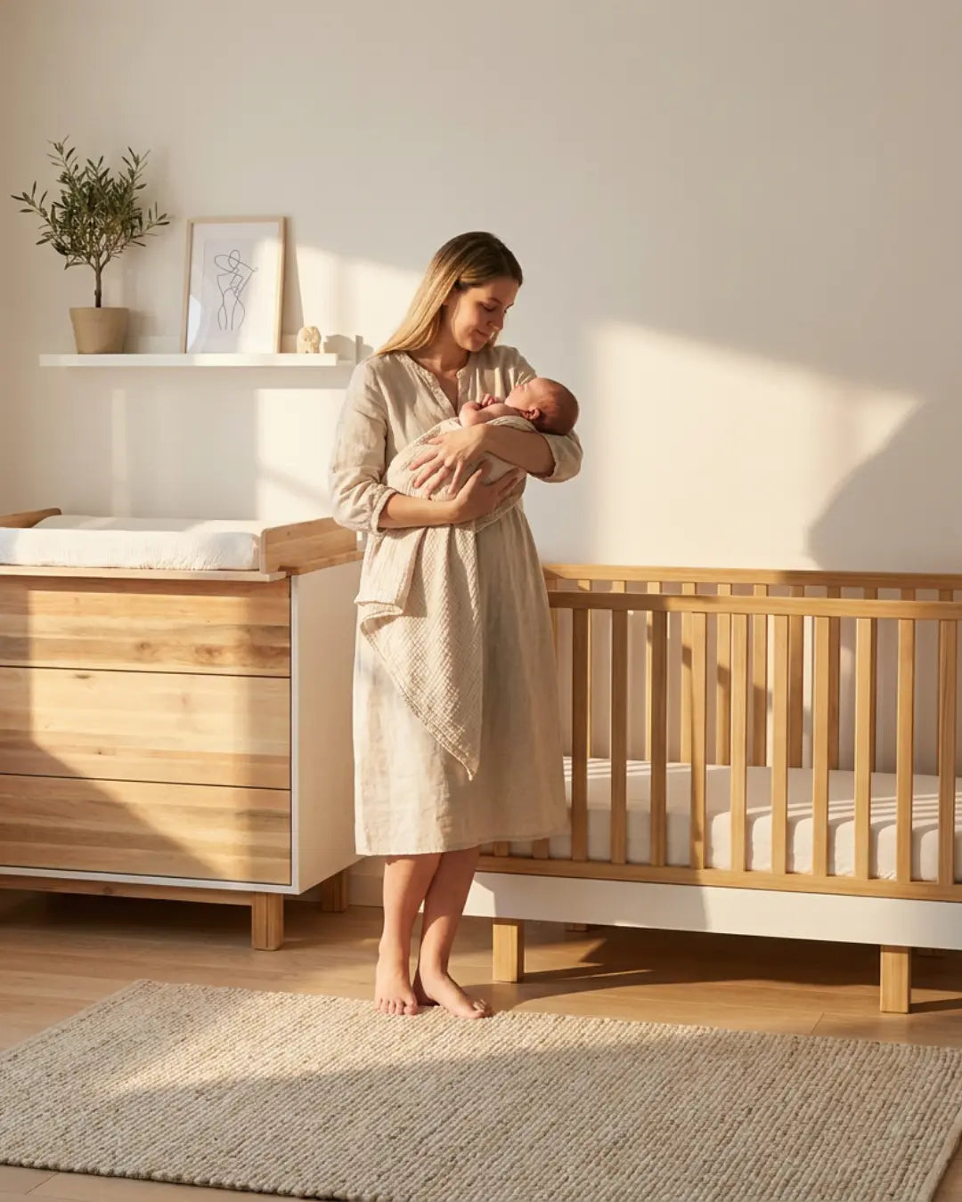 Babybett Holz 60x120 weiss/natur–  Sicherheit und Komfort für Ihr Baby Vilha