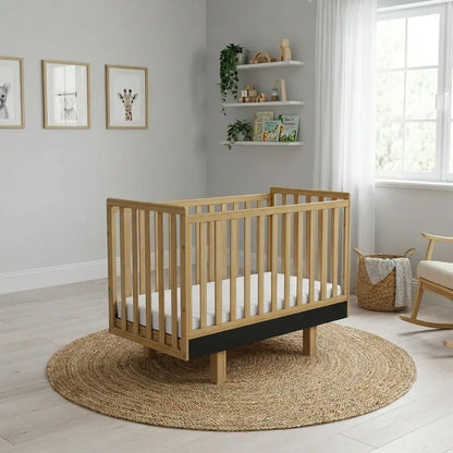 Babybett Holz 60x120 graphit/natur–  Sicherheit und Komfort für Ihr Baby Vilha
