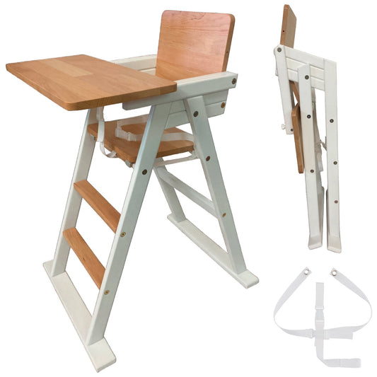 Hochstuhl Baby aus Holz Vilha Step Up weiß/natur - Vilha