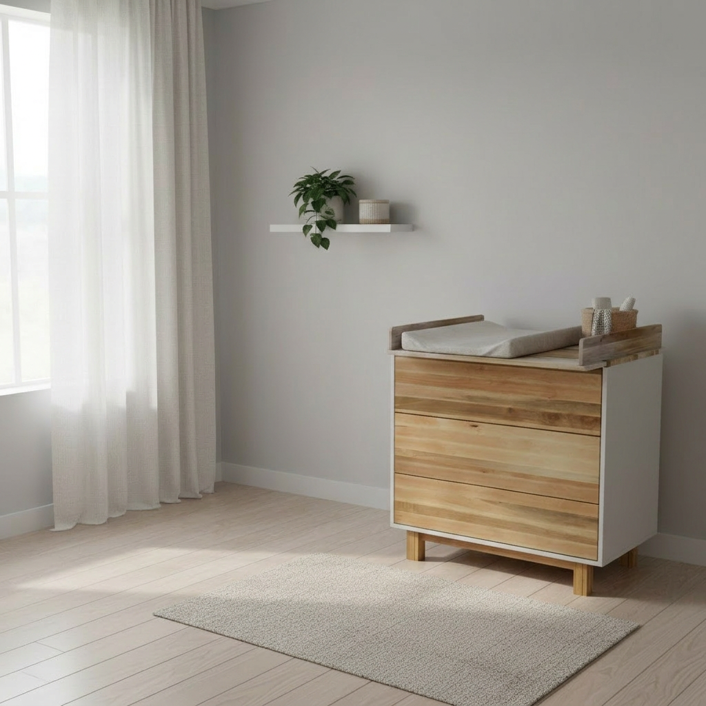 Vilha Kommode 900  weiß/natur