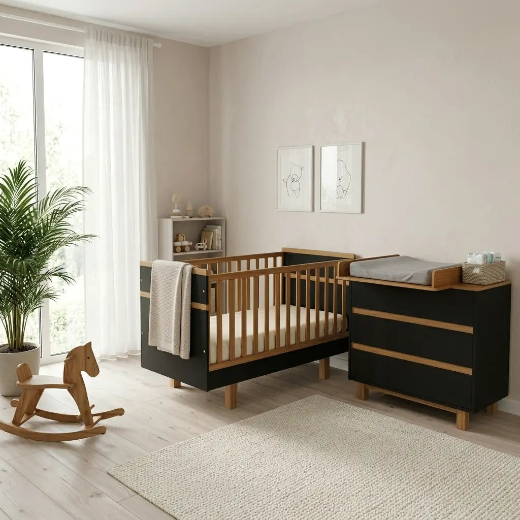Babyzimmer Set 1000 Vilha graphit/natur Vilha