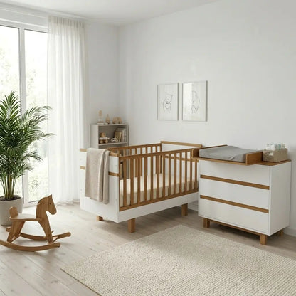 Vilha mitwachsendes Babybett 70x140 cm weiß/natur Vilha
