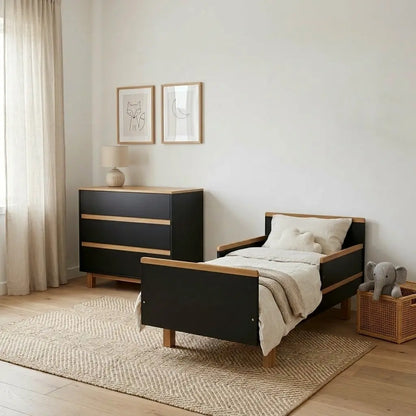 Babybett Kinderbett für 5 Jahre – sicher von Geburt an (graphit/natur) Vilha
