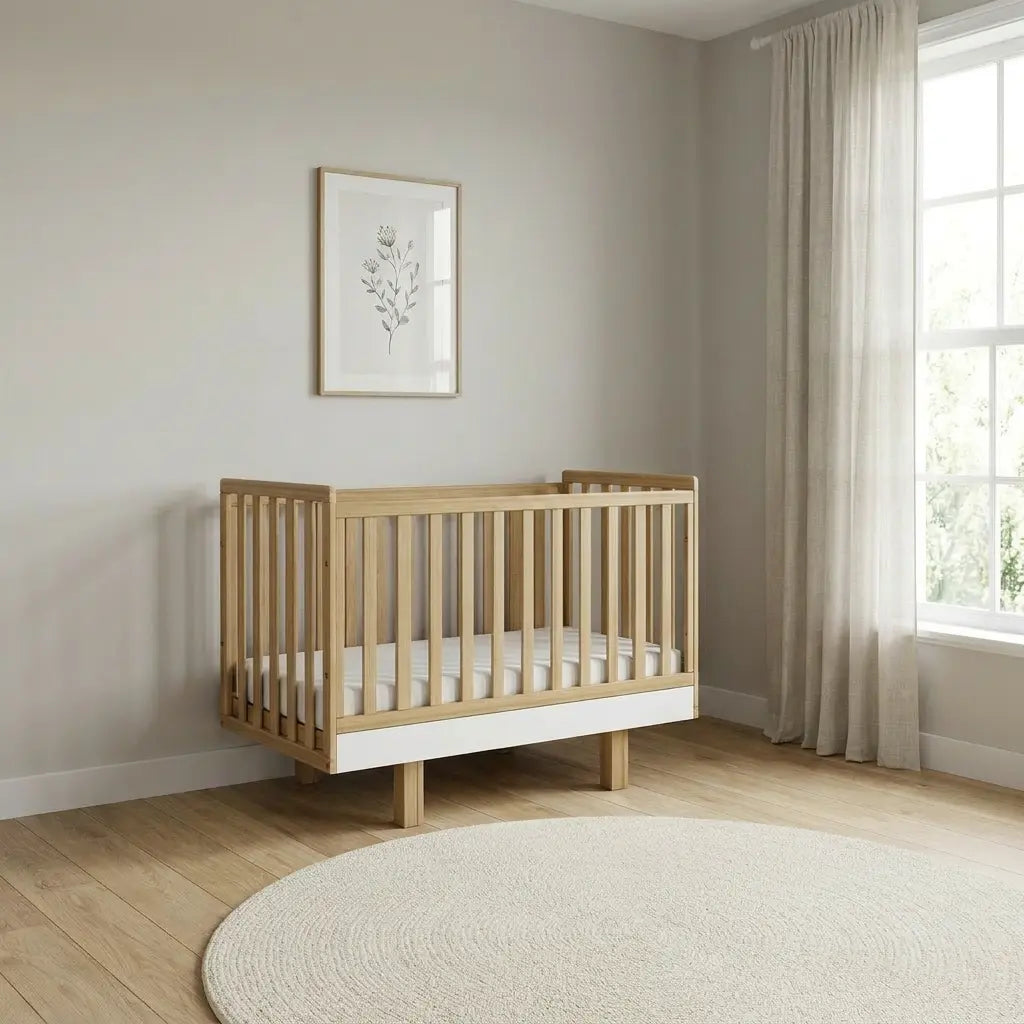 Babybett Holz 60x120 weiss/natur–  Sicherheit und Komfort für Ihr Baby Vilha