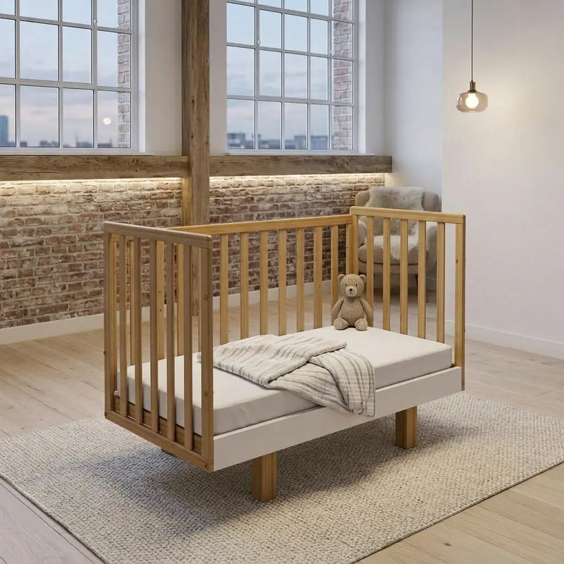 Babybett Holz 60x120 weiss/natur–  Sicherheit und Komfort für Ihr Baby Vilha