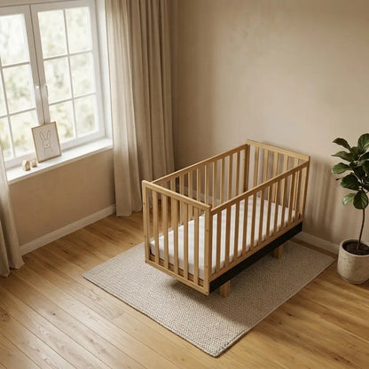 Babybett Holz 60x120 graphit/natur–  Sicherheit und Komfort für Ihr Baby Vilha