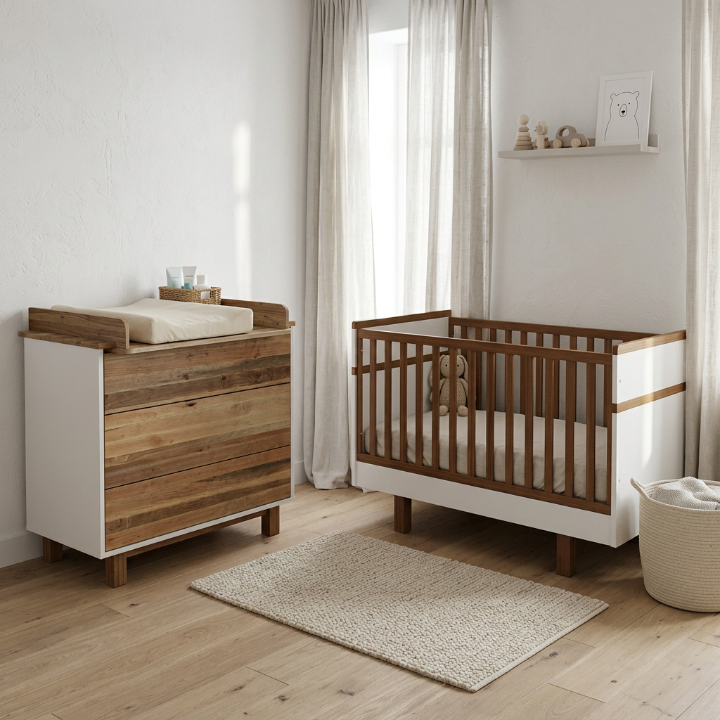 Vilha Kommode 900  weiß/natur