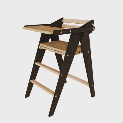 Vilha Babyhochstuhl HOKU klappbar aus Massivholz graphit/natur