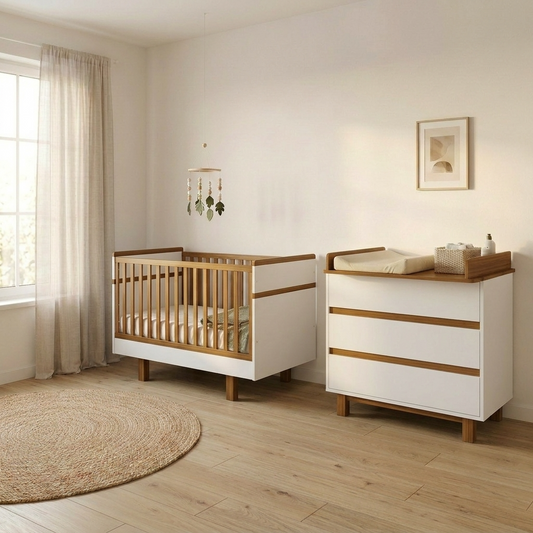 Babyzimmer Komplettset Vilha weiß/natur
