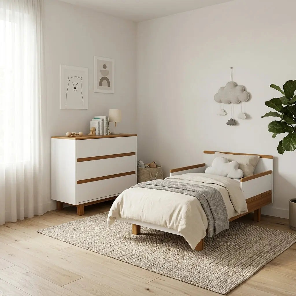 Vilha mitwachsendes Babybett 70x140 cm weiß/natur Vilha