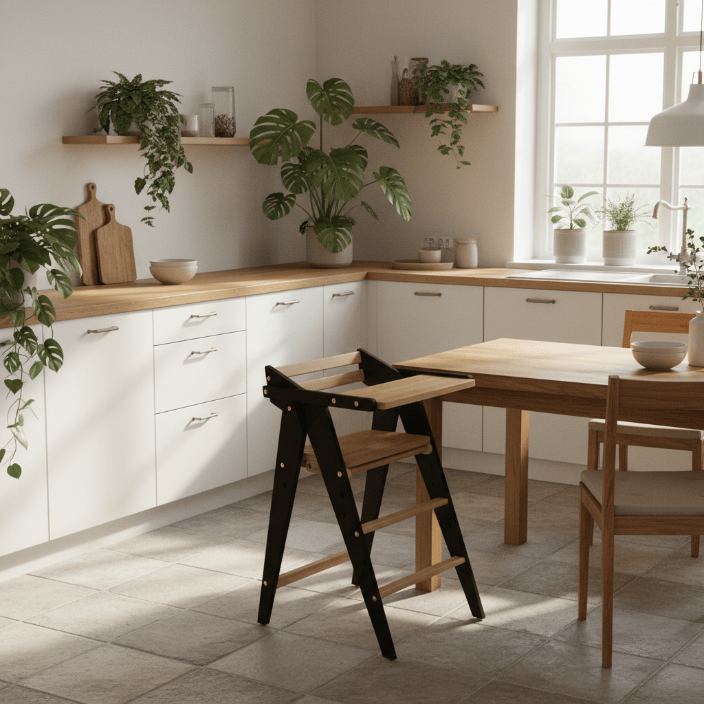 Vilha Babyhochstuhl HOKU klappbar aus Massivholz graphit/natur - Vilha