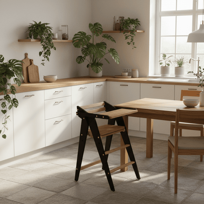 Vilha Babyhochstuhl HOKU klappbar aus Massivholz graphit/natur - Vilha