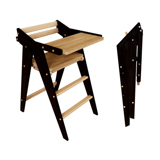 Vilha Babyhochstuhl HOKU klappbar aus Massivholz graphit/natur - Vilha