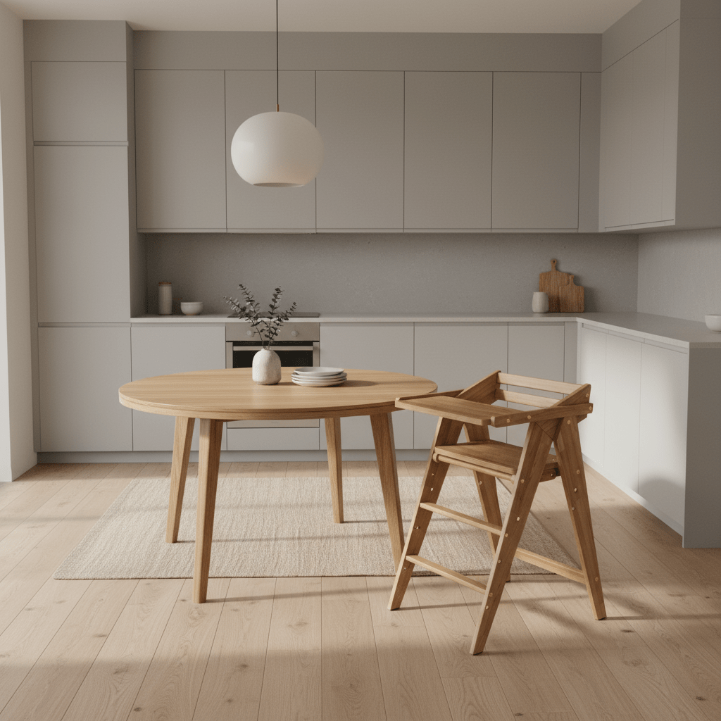 Vilha Babyhochstuhl HOKU klappbar aus Massivholz natur - Vilha