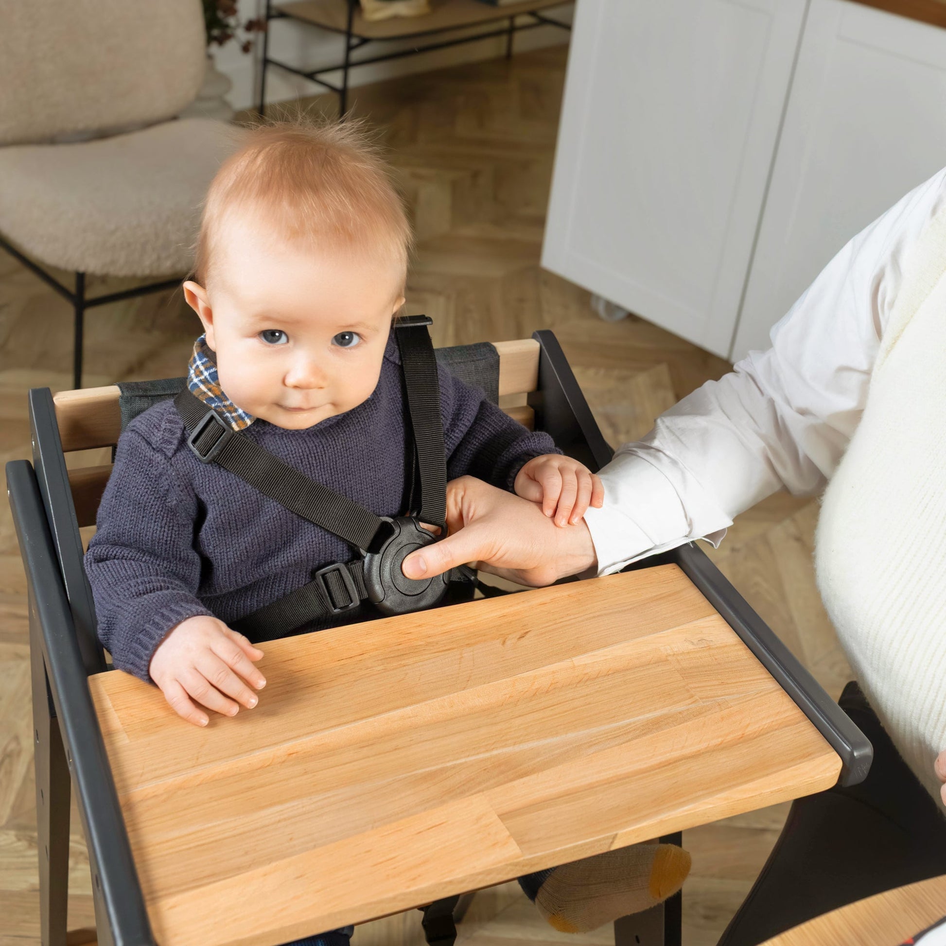 Vilha Babyhochstuhl HOKU klappbar aus Massivholz natur - Vilha