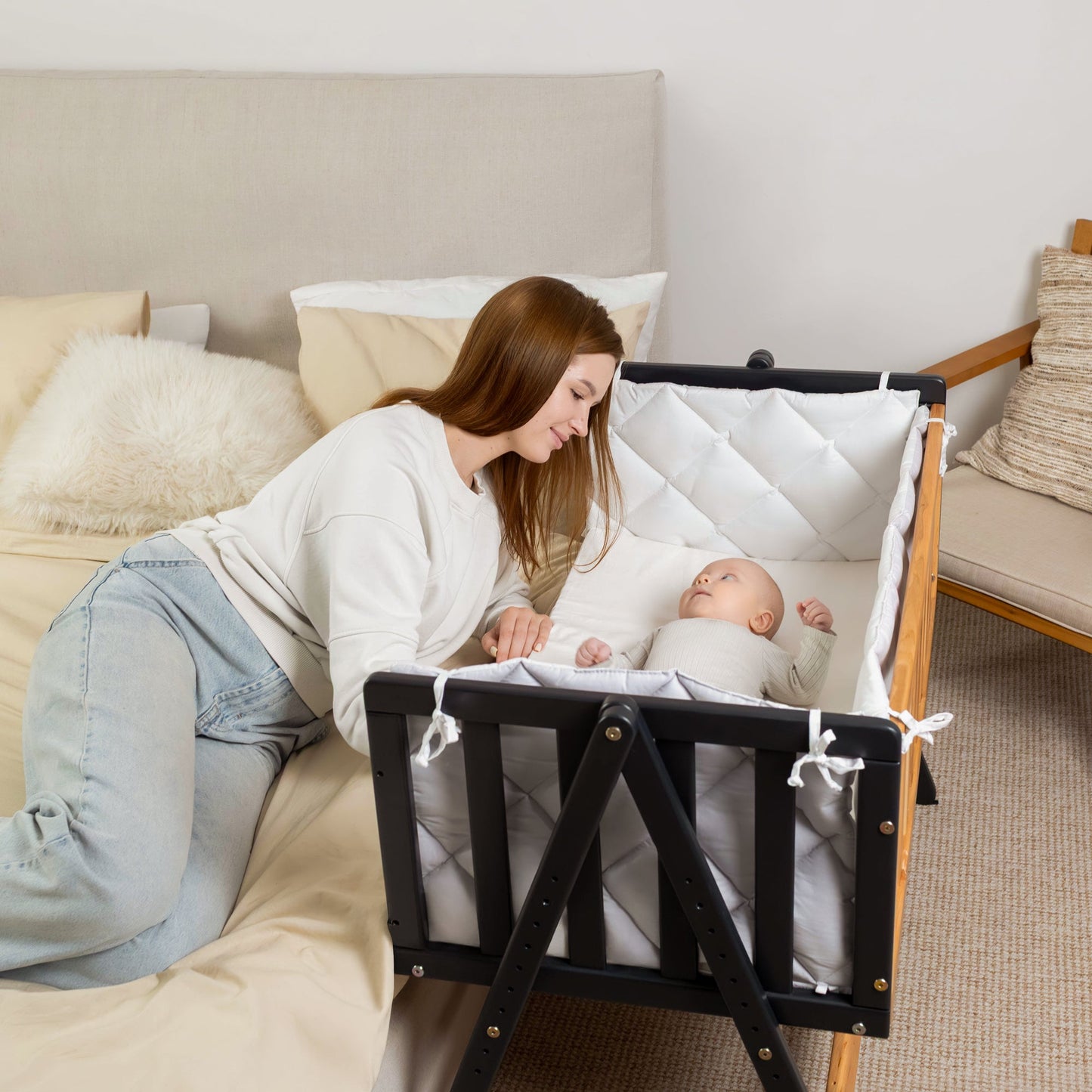 Vilha Beistellbett aus Holz Natur - Vilha