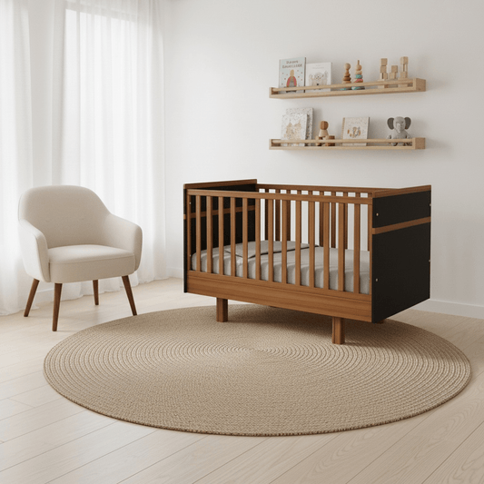 Babybett 70x140 cm graphit/natur - Vilha