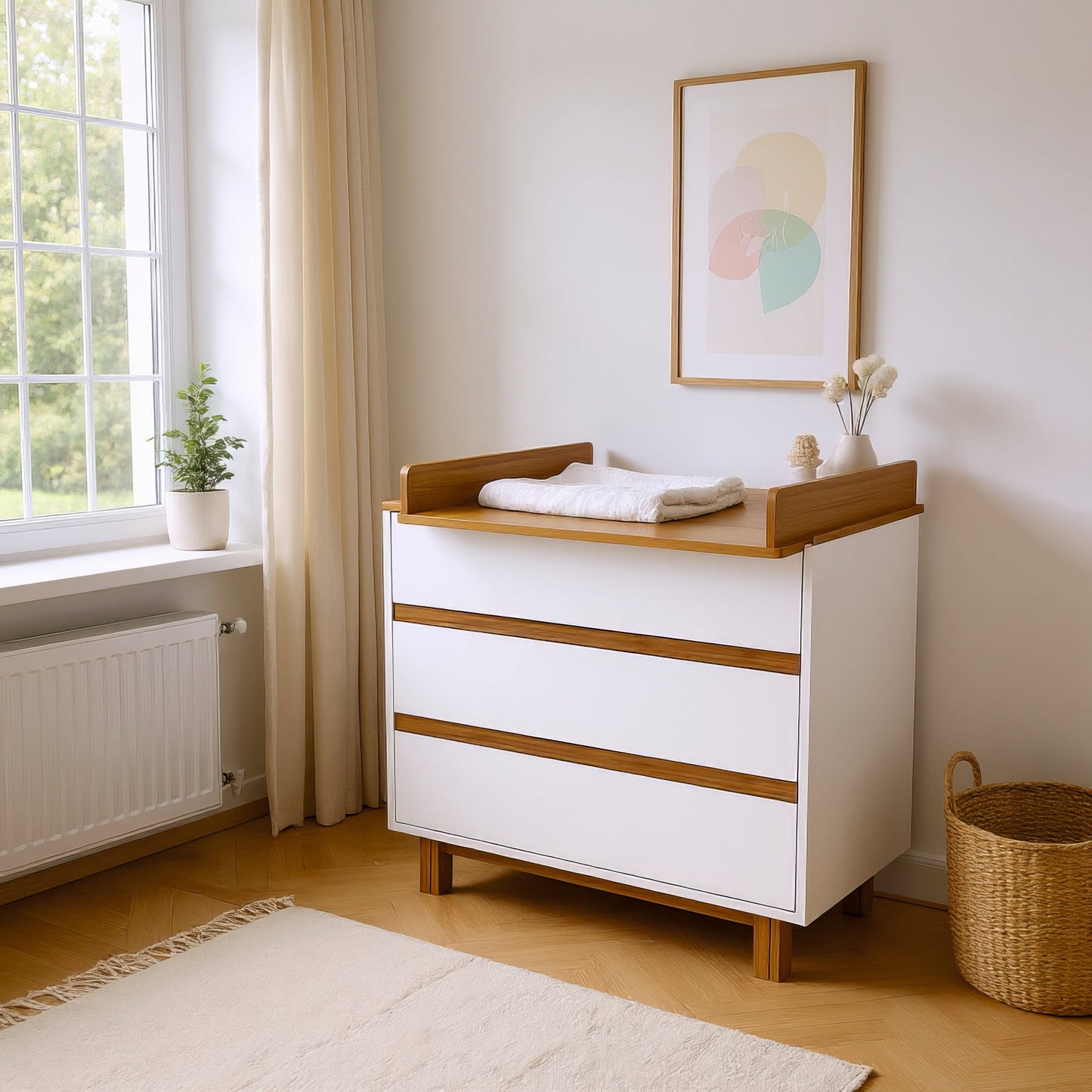 Wickelkommode weiß/natur - Vilha