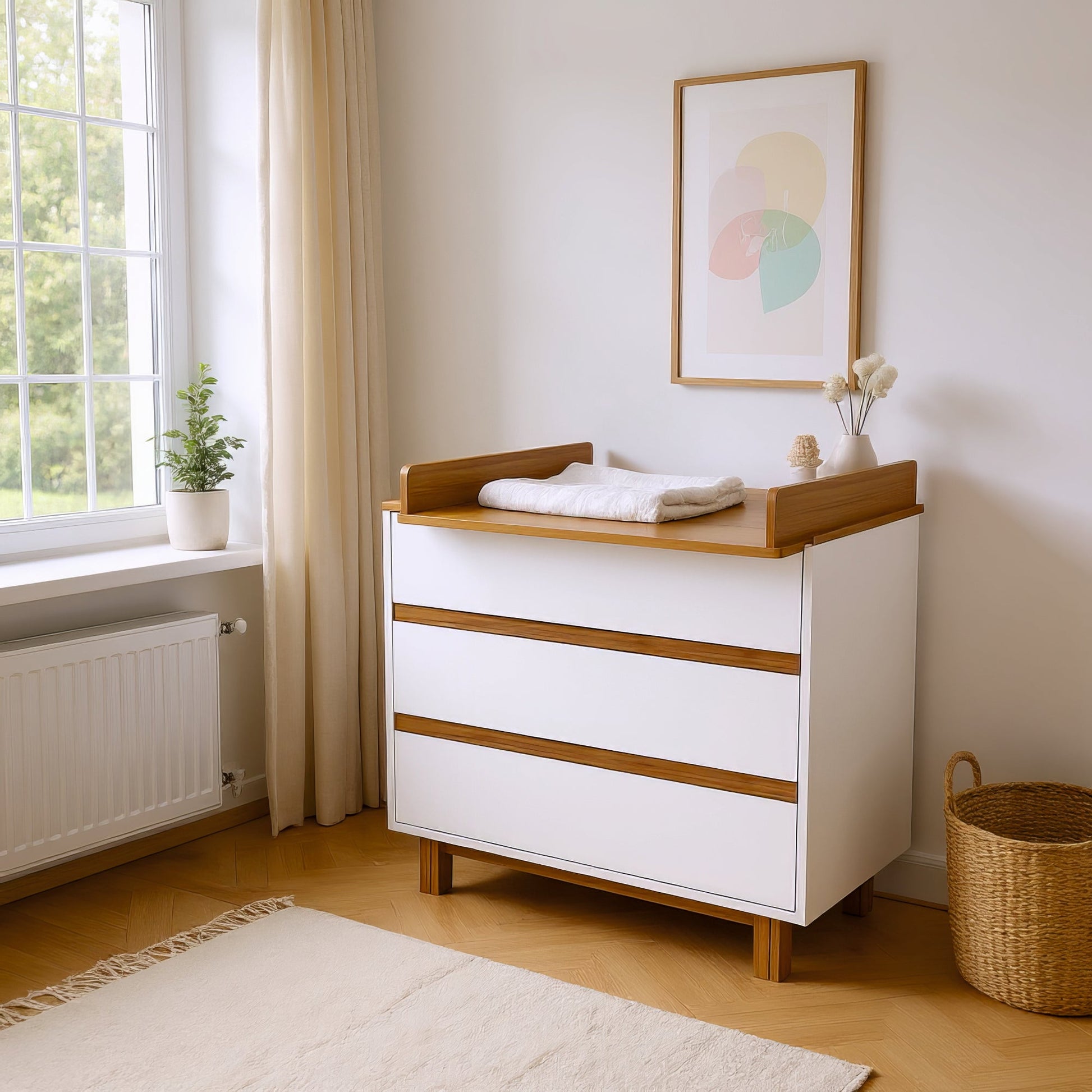 Wickelkommode weiß/natur - Vilha